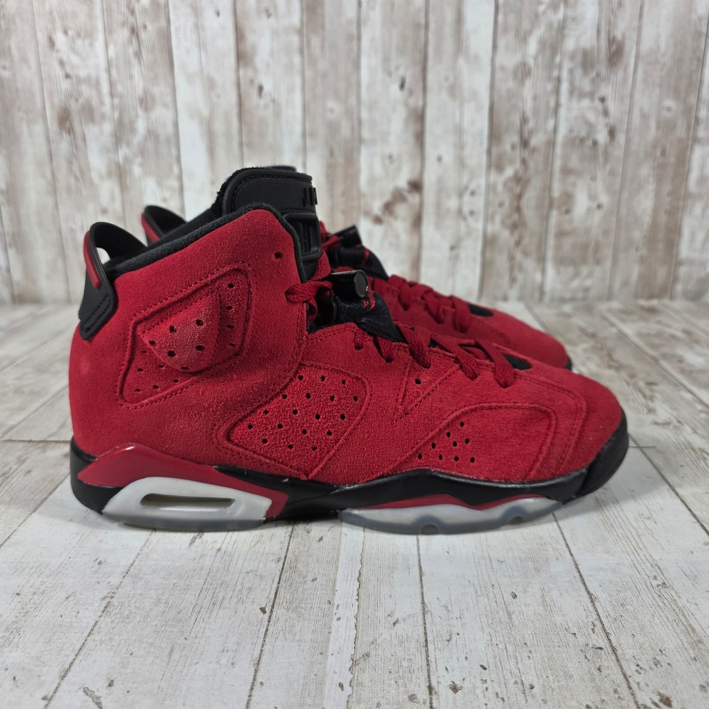 Jordan 6 Retro Toro Bravo Varsity Red Black 384665-600 Kids Size 5.5Y
